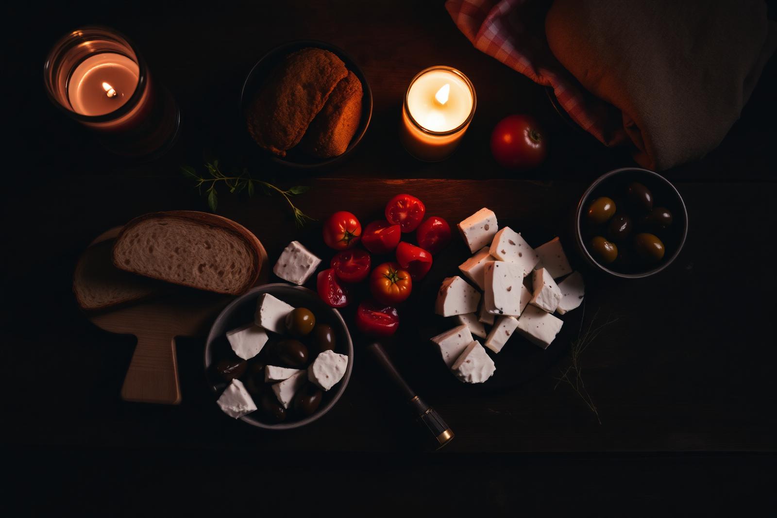 Greek meze by candlelight
